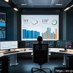 글로벌 ETF 투자 트렌드 살펴보기 - A sophisticated financial analyst’s workspace featuring multiple high-resolution monitors displaying...